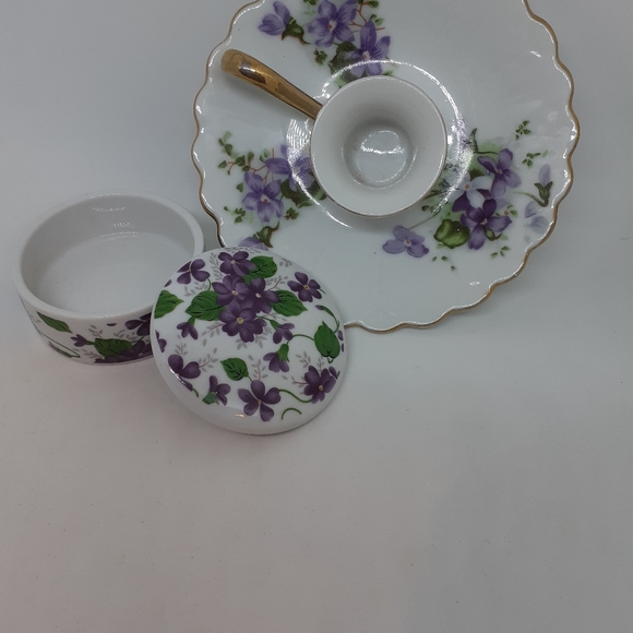 Home decor bone china trinket box and candle holde - Picture 5 of 7